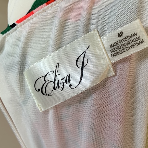 Eliza J White Floral Sleeveless Midi Dress Size 4P - Picture 7 of 9